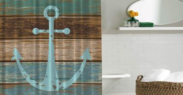 Ambesonne Nautical Anchor Rustic Wood – Shower Curtain