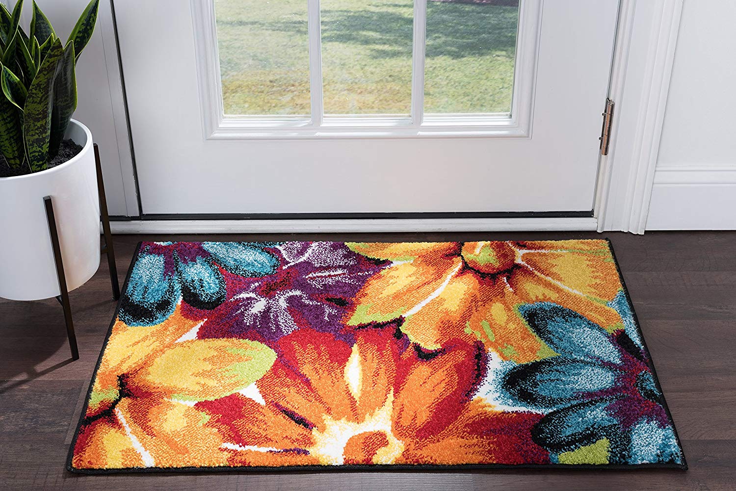 Zinnia Contemporary Abstract Multi Scatter Mat Rug