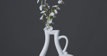 White Ceramic Outline Vases