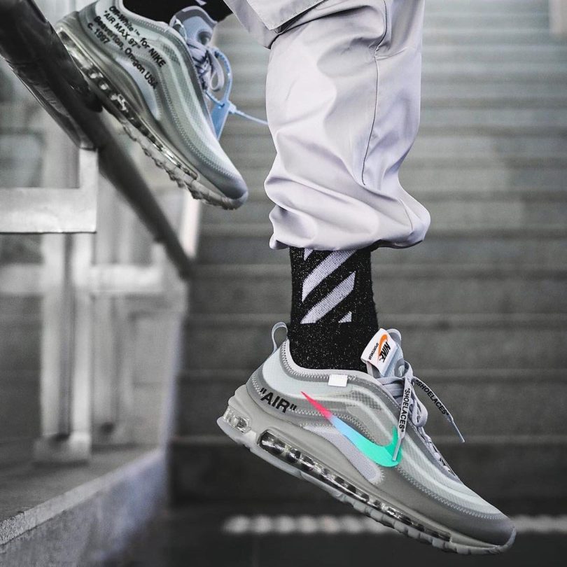 nike air max 97 off white on feet