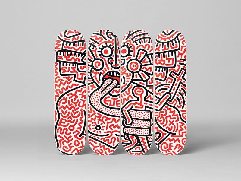 Keith Haring Medusa Skateboard Decks Set of 4