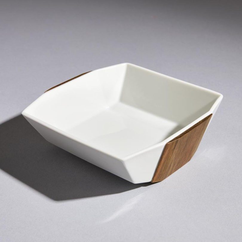 Zōgan Wood Inlaid Porcelain Bowl by TAMEN
