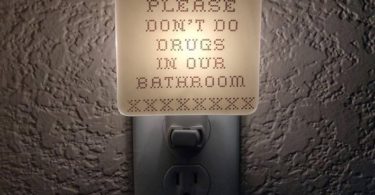 Please Don’t Do Drugs in Our Bathroom Cross Stitch Night Light