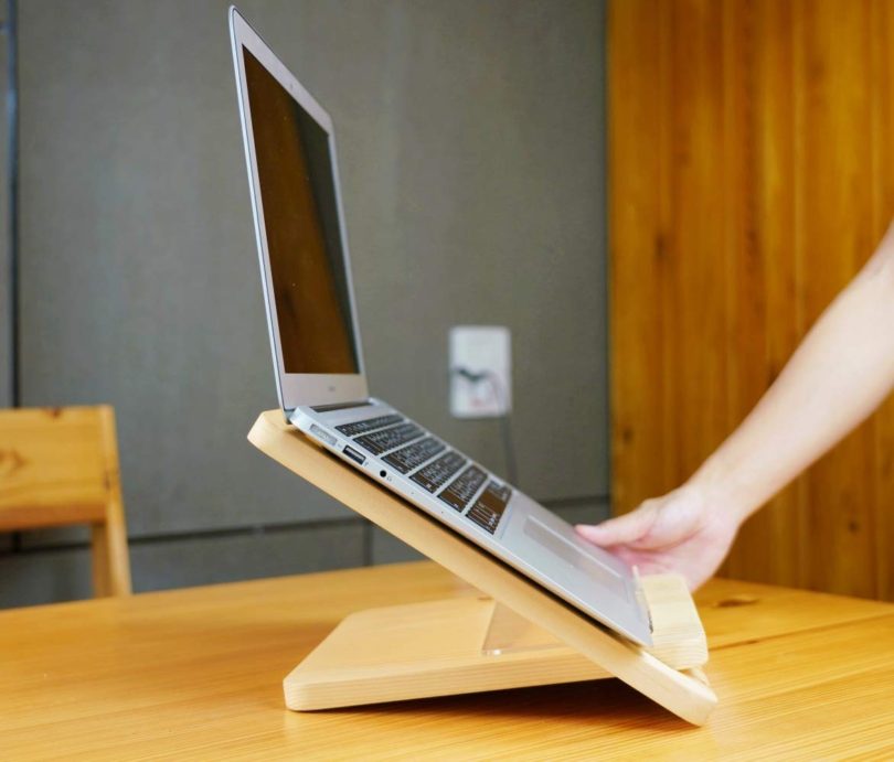Pine Wood Stand Holder for 13 Inches Laptop Notebook MacBook