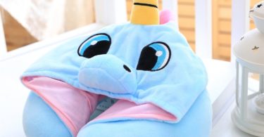 Travel Neck Pillow – Cute Blue Unicorn