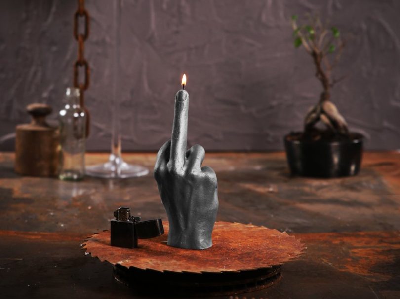 Candellana Candles Candellana- Middle Finger Candle-Gray