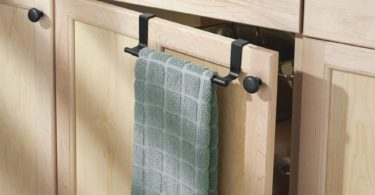 mDesign Adjustable, Expandable Kitchen Over Cabinet Towel Bar