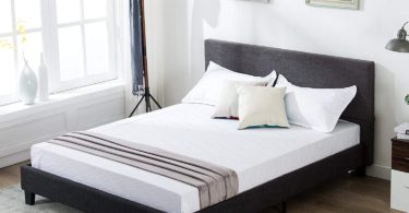 Mecor Upholstered Linen Platform Bed Frame