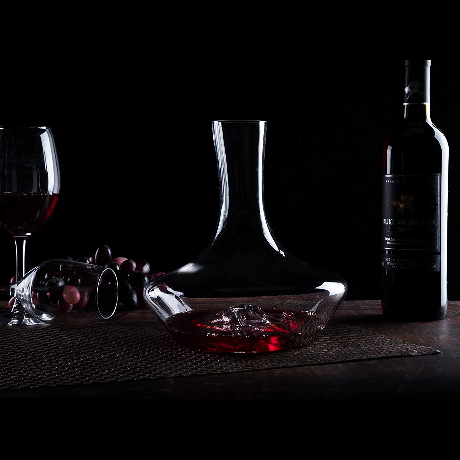 NP YouYah Iceberg Wine Decanter- 100% Hand Blown Lead-free Crystal Glass