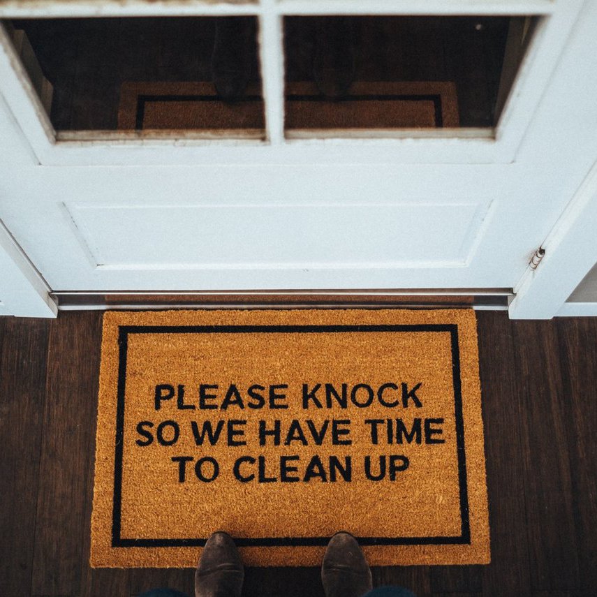 Please Knock So We Have Time To Clean Up Doormat