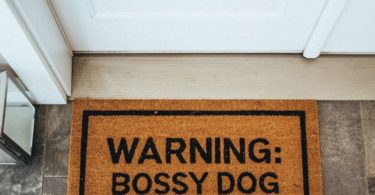 WARNING: Bossy Dog Inside Doormat