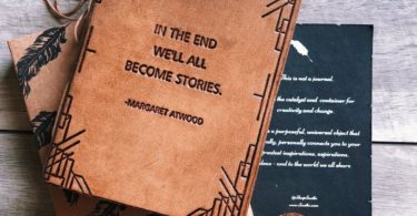 We All Become Stories Blonde Handmade Leather Journal
