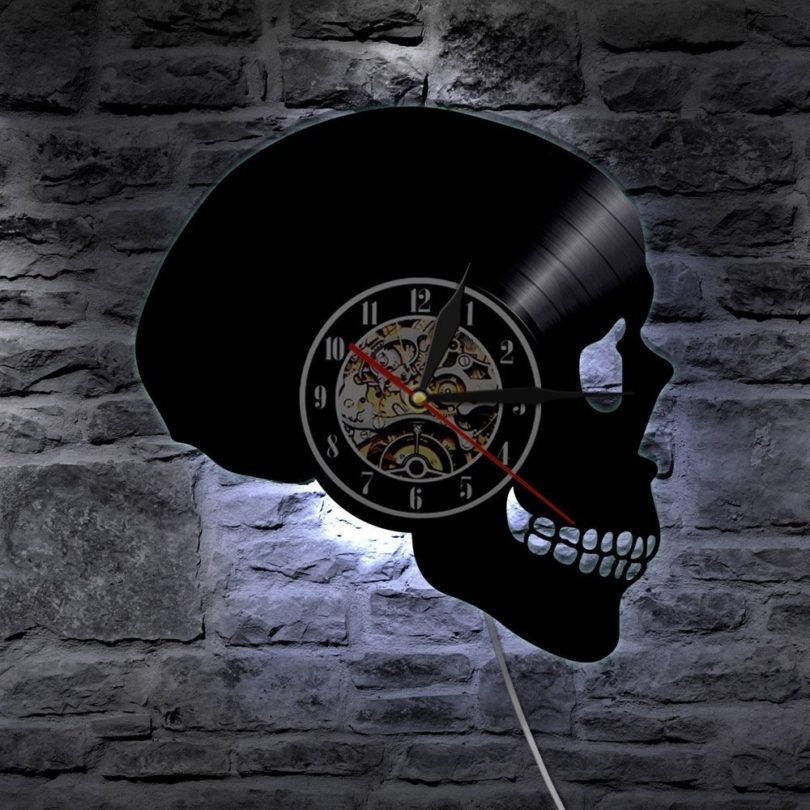 Skull LED Light Wall Clock