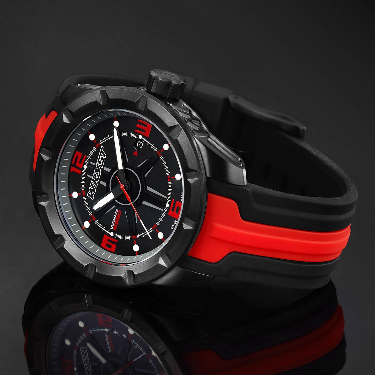 Wryst Ultimate ES60 Black/Red Swiss Sports Watch