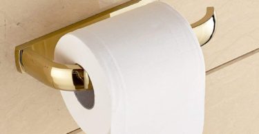 Leyden Gold Finish Half Open Toilet Roll Paper Rail Holder Wall Mounted Brass