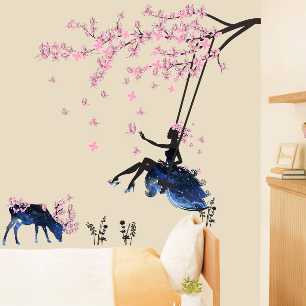 BIBITIME Tree Branch Blooming Plum Blossom Wall Art