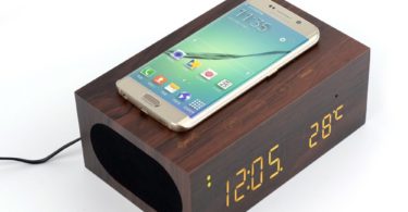 TuoP Wood Alarm Clock Qi Charger