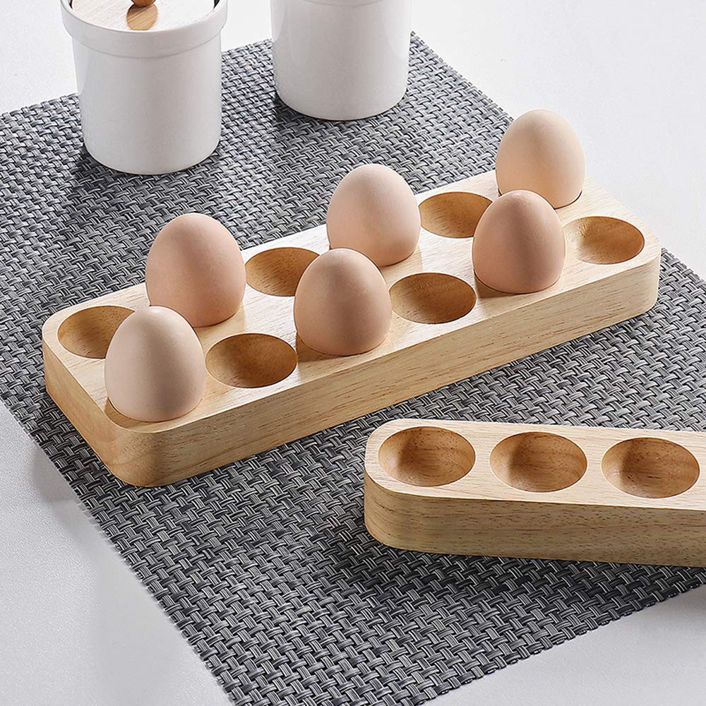 Rectangular Wood Egg Storage Tray