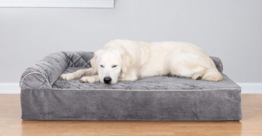 FurHaven Orthopedic Goliath Quilted Faux Fur & Velvet Chaise Couch Pet Bed