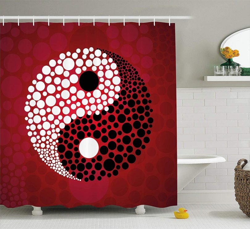Jagfhhs Ying Yang Decor Shower Curtain Set Abstract Graphic Yin Yang