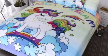 BlessLiving Unicorn Kids Bedding Duvet Cover Set