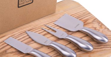 Modern 4-piece Set of Brushed Stainless Steel Cheese Knives