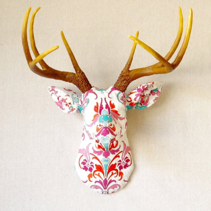 Faux Taxidermy Fabric Deer Head Wall Mount