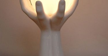 Mid-Century Ceramic Hand Table Lamp