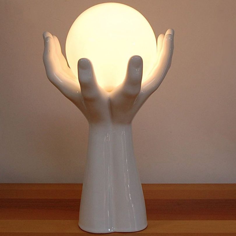 Mid-Century Ceramic Hand Table Lamp