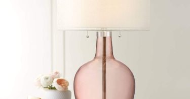 Possini Euro Natalie Rose Glass Gourd Table Lamp