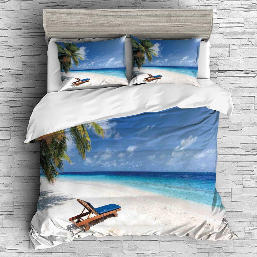 Sand Palm Trees Sunny Summer Exotic Travel Theme Duvet