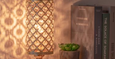 HAITRAL Gold Crystal Table Lamp