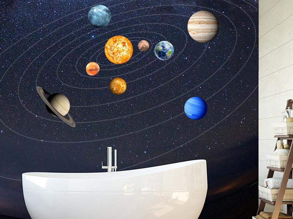 Luminous Wall Sticker/Nine Planets Solar System Pattern Wall Sticker