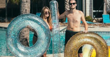 Gold Glitter 48″ GIANT Pool Tube