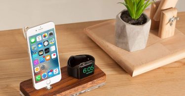 Watch Dock, Docking Station & Wooden Stand compatible with Apple Watch Series