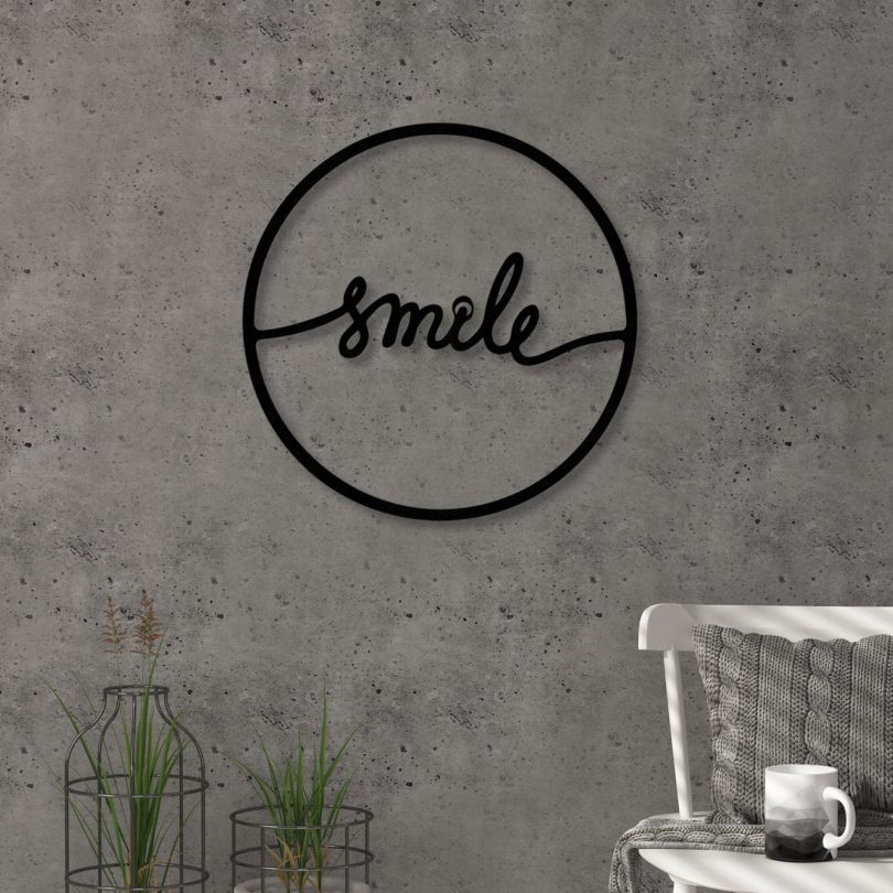 Smile Modern Metal Wall Art