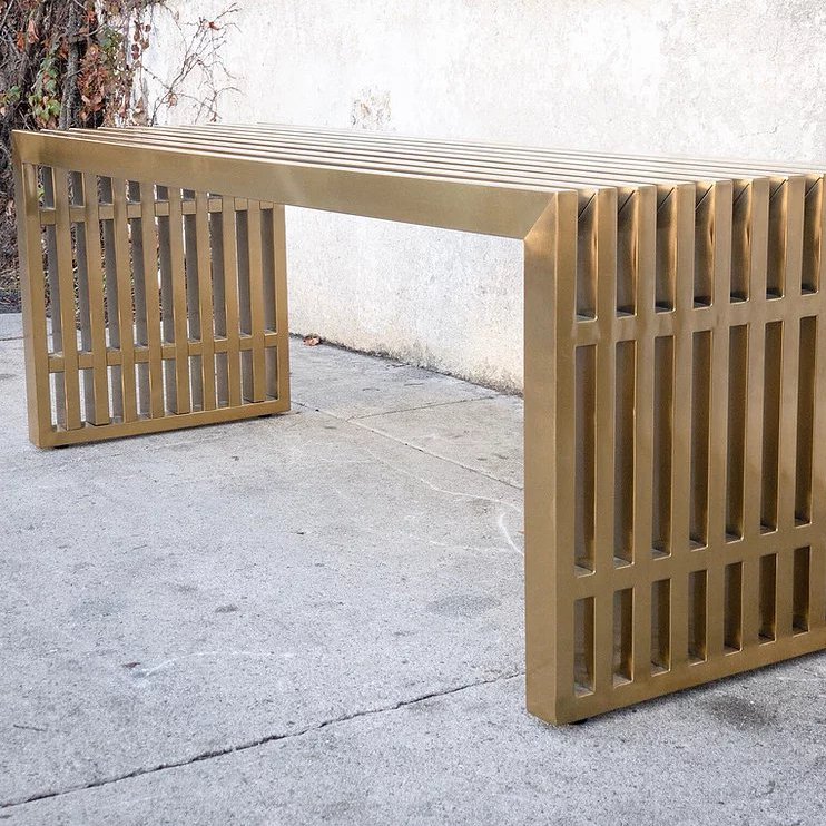 Medium Brass Slat Bench