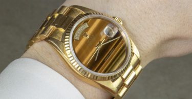 Rolex 18K Yellow Gold Day-Date President with Tiger’s Eye Dail