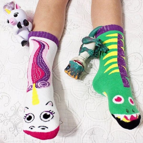 Dragon & Unicorn Mismatched Socks » Petagadget