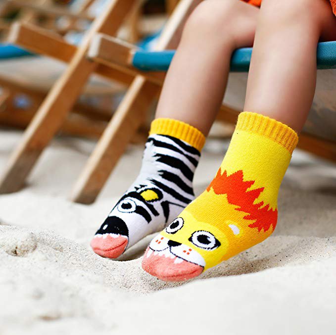 Lion & Zebra Mismatched Socks