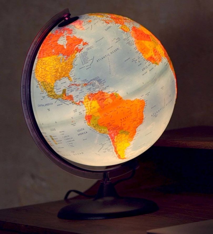 Electric Illuminated Orion Relief World Globe
