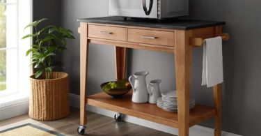 Linon Kitchen Cart in Honey