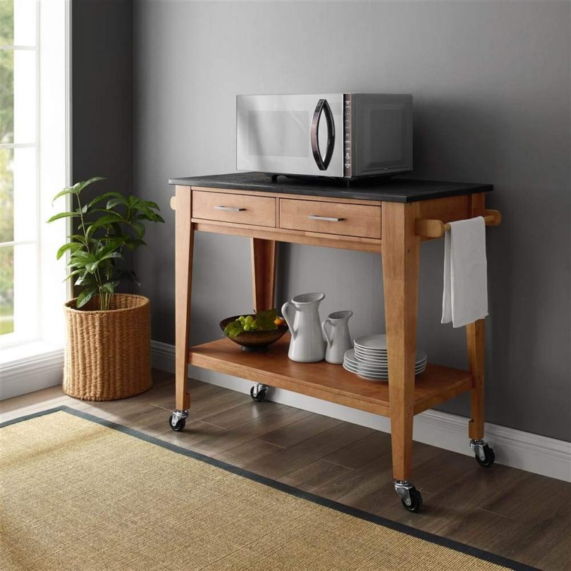 Linon Kitchen Cart in Honey