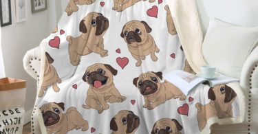 Sleepwish Pug Fleece Blanket Pet Blanket Dog Reversible Blanket