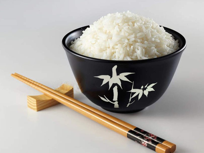 12-Ounce Japanese Rice Bowls Hand-Painted Black Bamboo for Rice