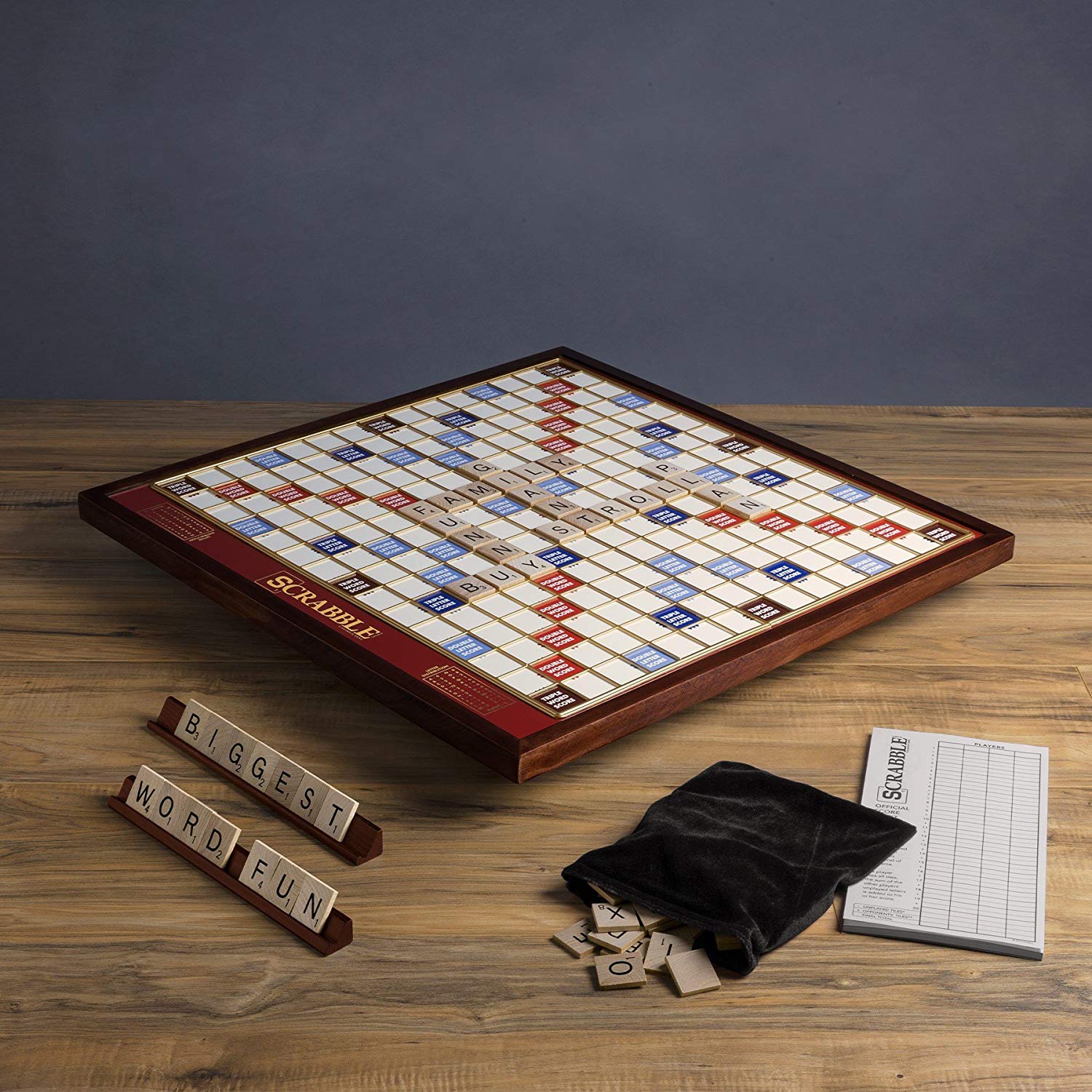 Scrabble Giant Deluxe Edition with Rotating Wooden Board