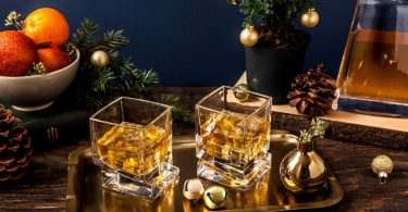 JoyJolt Carre Square Scotch Glasses