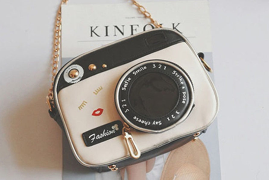OURBAG Women Camera Shape Small Cute Long Shoulder Bag Handbag Messenger Bag