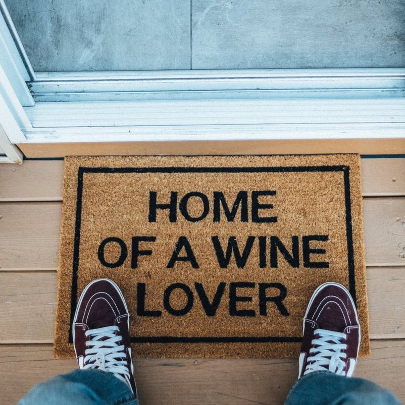 Home of a Wine Lover Brown Coir Doormat