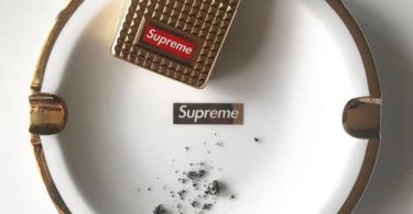 Supreme Gold Trim Ceramic Ashtray